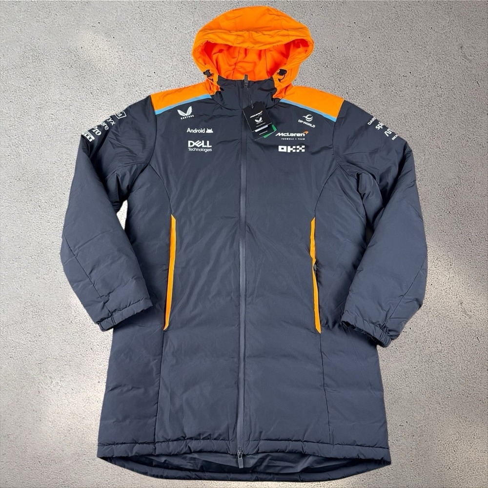 NWT‎ Castore F1 Mclaren Team Longline Puffer Jacket Adult Large Parka